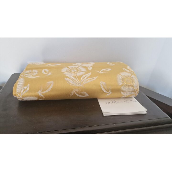 Tissu jacquard vintage au mètre - Tapisserie et rideaux à motif floral du milieu du siècle, Espagne, 120 cm de large