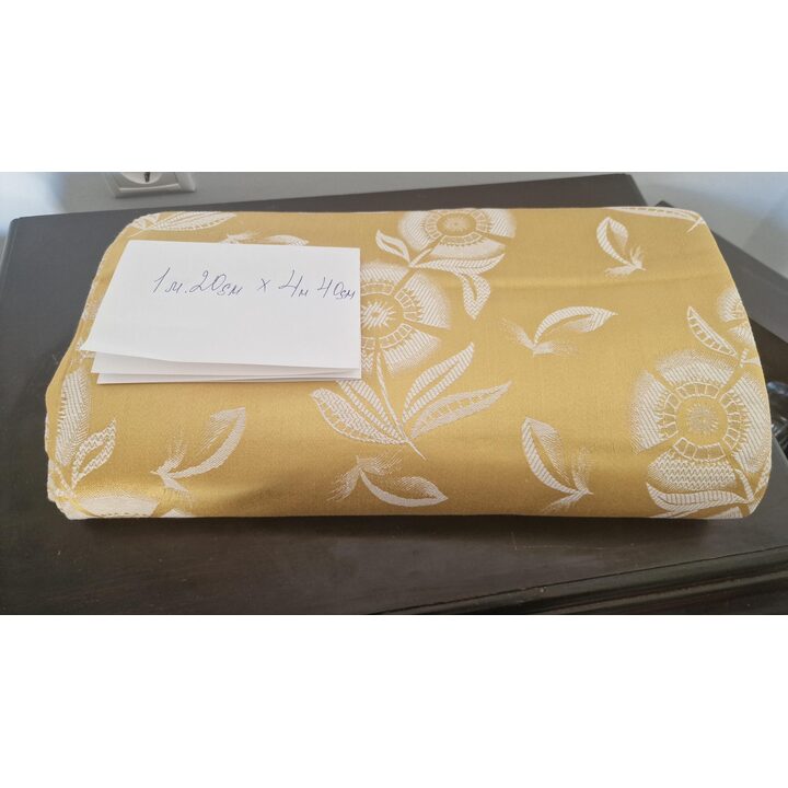 Vintage Jacquard Stoff als Meterware - Mid-Century Blumenmuster für Polsterung und Vorhänge, Spanien, 120 cm Breite
