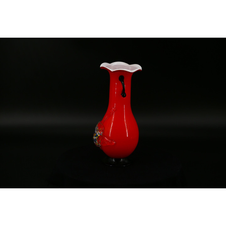 Jarra de vidro vermelho de meados do século, 1950-60