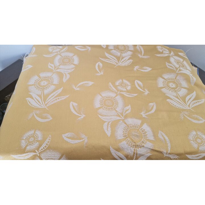 Tissu jacquard vintage au mètre - Tapisserie et rideaux à motif floral du milieu du siècle, Espagne, 120 cm de large