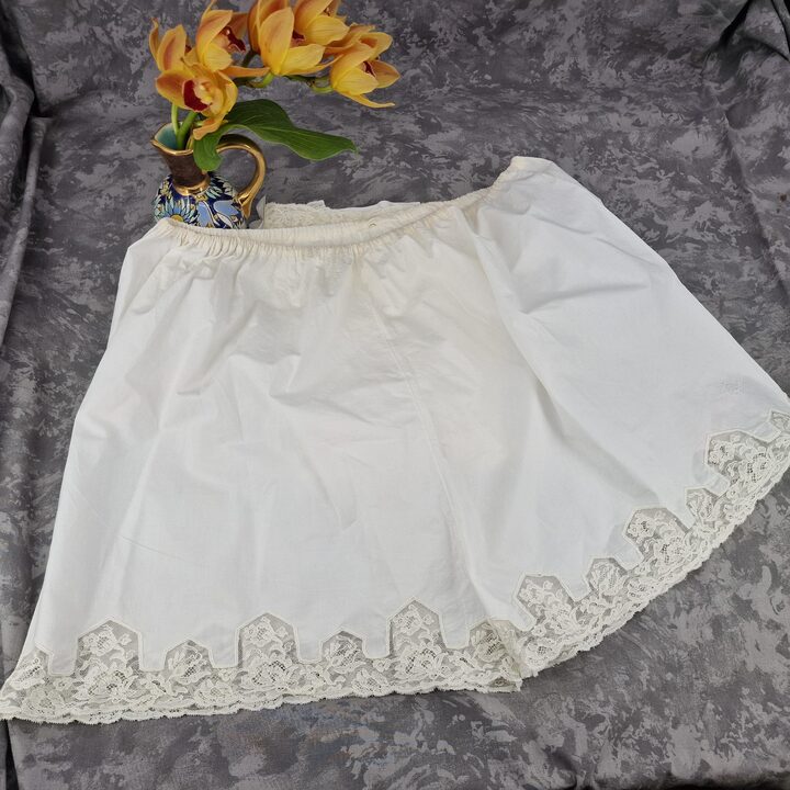Vintage Art Deco Fijn Katoenen Lingerieset met MQ Monogram & Kant, Jaren 1920