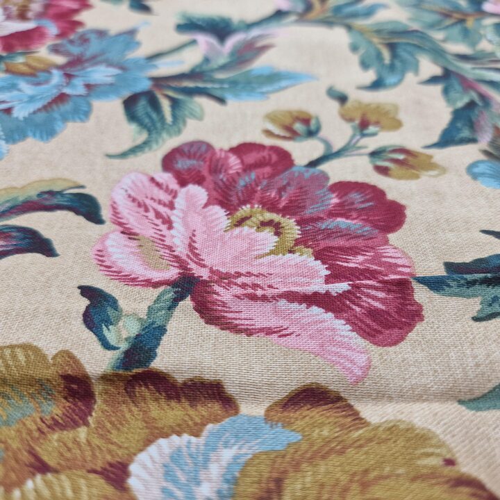 Tissu Coton Vintage 140x200cm Motif Pivoine Design 820-28645