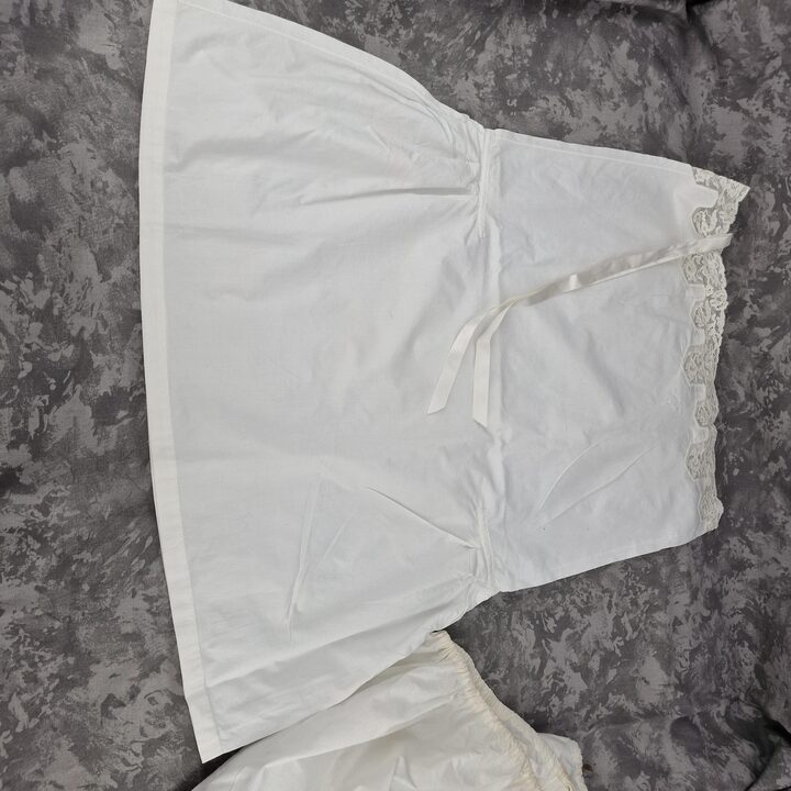 Vintage Art Deco Fijn Katoenen Lingerieset met MQ Monogram & Kant, Jaren 1920
