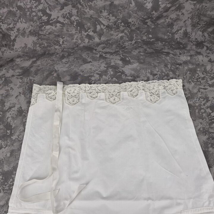 Conjunto de Lingerie Fina de Algodão Art Decó Vintage com Monograma MQ & Renda, Anos 1920