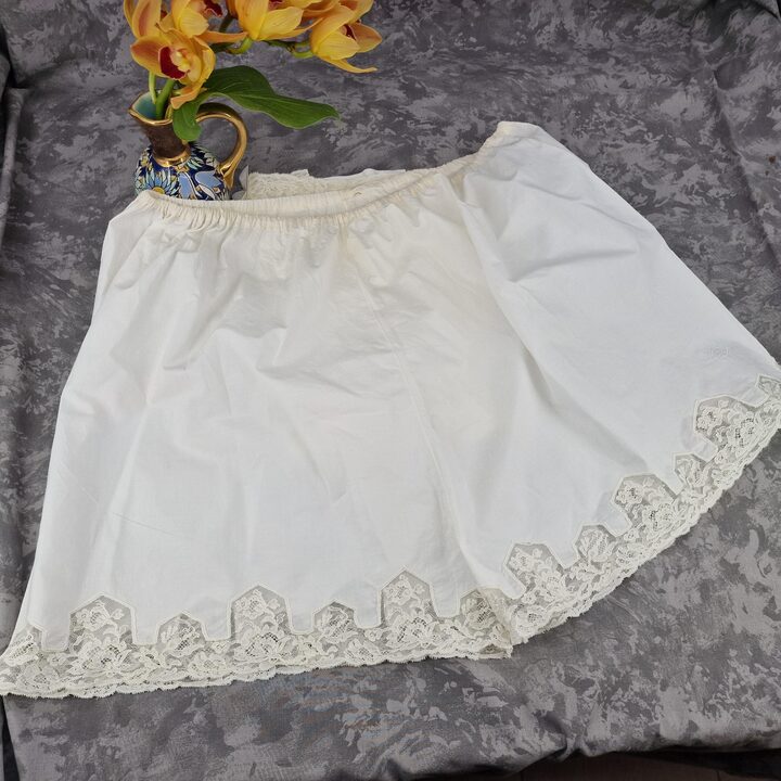Vintage Art Deco Fijn Katoenen Lingerieset met MQ Monogram & Kant, Jaren 1920