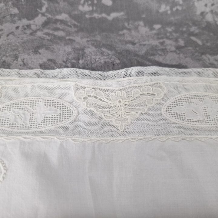 Zestaw Fine Cotton Lingerie Art Deco z Koronką i Haftem, Monogram MQ, Lata 20.