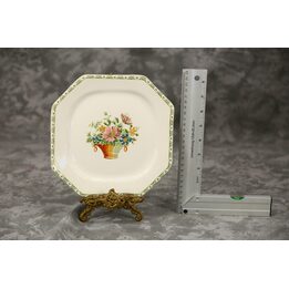 Coppia di Piatti da Dessert La Cartuja de Sevilla Pickman Cesta di Flores, Set di 2 Piatti Ottagonali in Maiolica Spagnola 20cm…