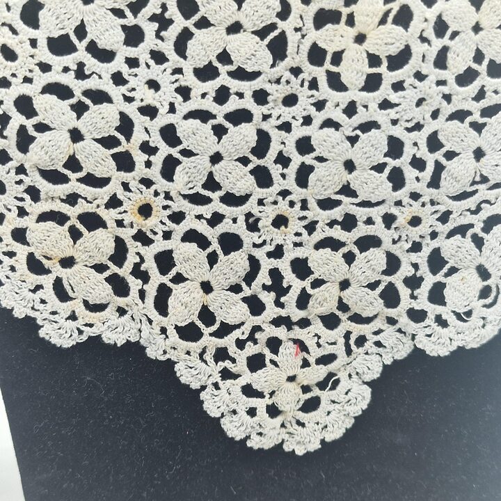 Antike Gehäkelte Spitze Passe für Nachthemd, Handgemachte Baumwollspitze Mieder, Größe S-M, Vintage Nähen Handarbeit