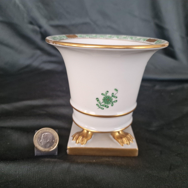 ヘレンド アポニー・グリーン 磁器製チボール - 1970年代ハンガリー製