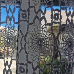Massive Antique Hand-Crocheted Cotton Curtain - 1st Half 20th Century - 220x270 cm - Handmade Lace Drapery - Boho Cottagecore H…