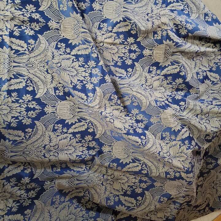 Vintage Spanischer Baumwoll Jacquard Stoff Mitte 20 Jhd 160 cm Breit