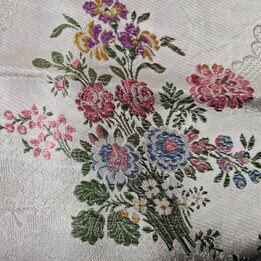 Coupon de Brocart Valencien, Tissu Jupe de Fallera, Motif Damas Soie Rayonne, 140 x 75 cm, Couture Traditionnelle Milieu XXe