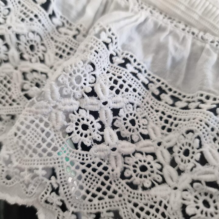 Antique Lace Collar and Edwardian Berthe Neckpiece, Early 1900s White Cotton Muslin with Pintucks, Vintage Bridal Lace Capelet,…