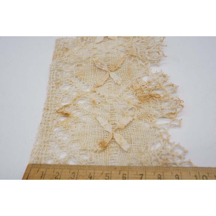アンティーク ボビンレース トリム スペイン カマリニャス 手編み レース 花柄 コットンスレッド 10 cm x 350 cm 3.5 m 仕立て手芸材料