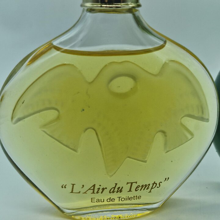 Zestaw Vintage Nina Ricci L'Air du Temps, Eau de Toilette 100ml Flakon Lalique i Plyn do Kapieli 200ml, Lata 1980