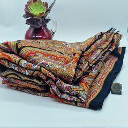 Старинный мантон Cien Colores, шаль из мериносовой шерсти, платок 19 век, традиционный испанский текстиль Изабеллы, 320x170см