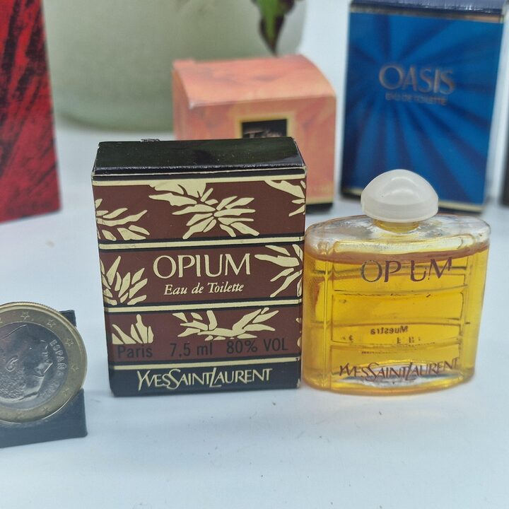 Лот из 6 винтажных парфюмерных миниатюр - Opium YSL, Gem Van Cleef & Arpels, Trésor Lancôme, Madame Carven, Worth и Oasis - Кол…