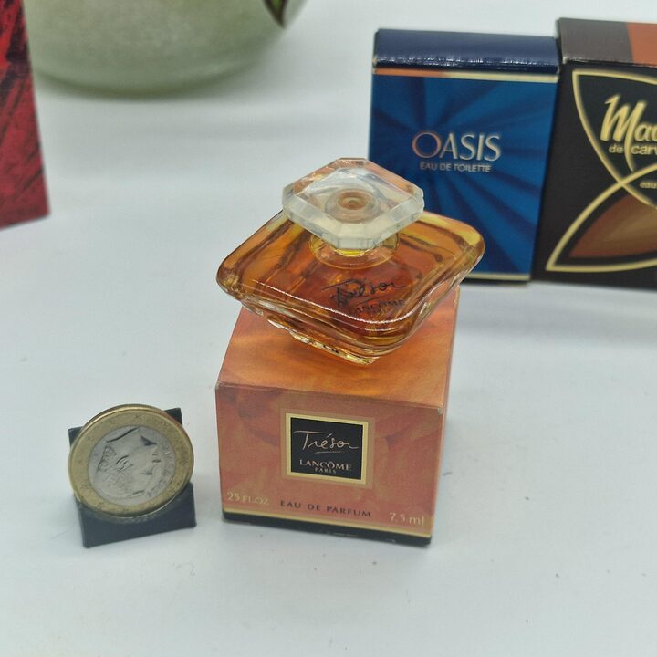 Лот из 6 винтажных парфюмерных миниатюр - Opium YSL, Gem Van Cleef & Arpels, Trésor Lancôme, Madame Carven, Worth и Oasis - Кол…