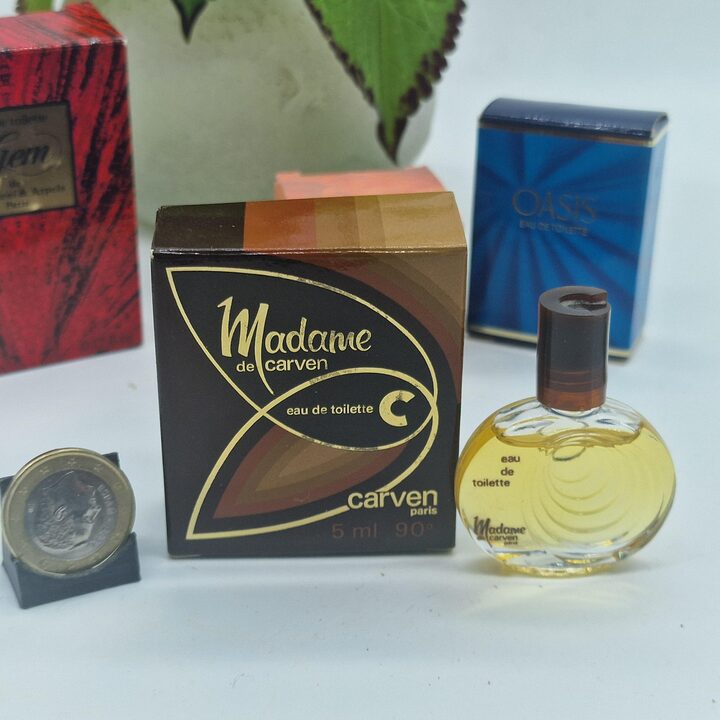 Лот из 6 винтажных парфюмерных миниатюр - Opium YSL, Gem Van Cleef & Arpels, Trésor Lancôme, Madame Carven, Worth и Oasis - Кол…