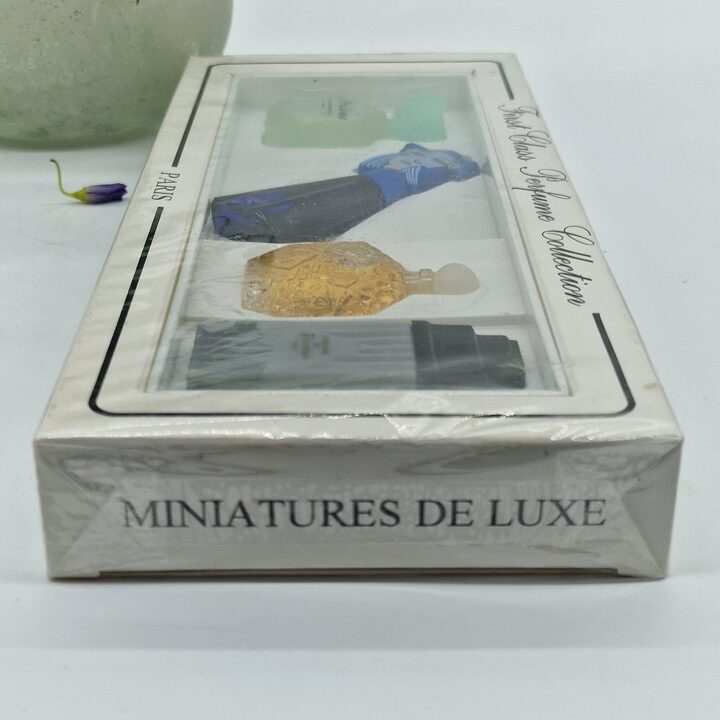 Vintage Set mit 4 Französischen Parfum Miniaturen First Class Paris