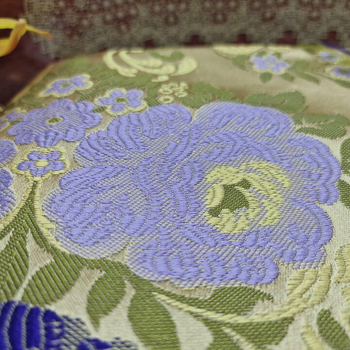 Vintage Floral Jacquard Fabric Purple Gold 140 Width Heavy Weight Upholstery Sewing Cloth by 70cm Units Curtains Cushions DIY P…