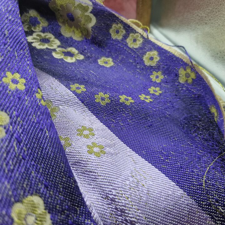 Vintage Floral Jacquard Fabric Purple Gold 140 Width Heavy Weight Upholstery Sewing Cloth by 70cm Units Curtains Cushions DIY P…
