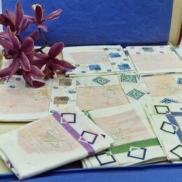 1920s Men's Cotton Handkerchiefs Set - Art Deco Geometric Embroidery