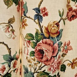 Vintage Heritage of England Lined Curtain -Extra Wide 190x185cm -Sunbury Park Screen Printed Fabric - New Old Stock -Washable E…