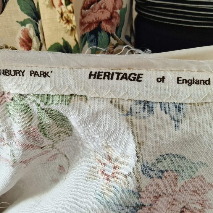 Vintage Heritage of England Lined Curtain -Extra Wide 190x185cm -Sunbury Park Screen Printed Fabric - New Old Stock -Washable E…