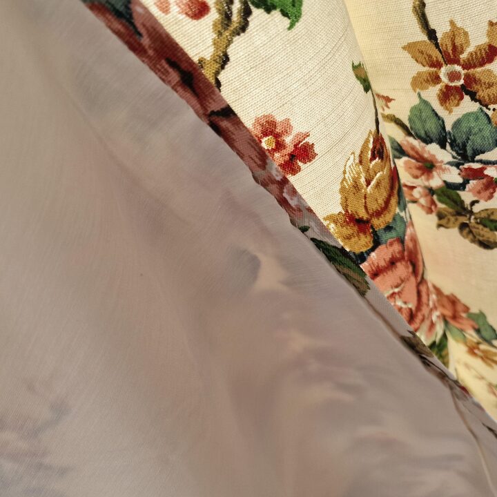 Vintage Heritage of England Lined Curtain -Extra Wide 190x185cm -Sunbury Park Screen Printed Fabric - New Old Stock -Washable E…