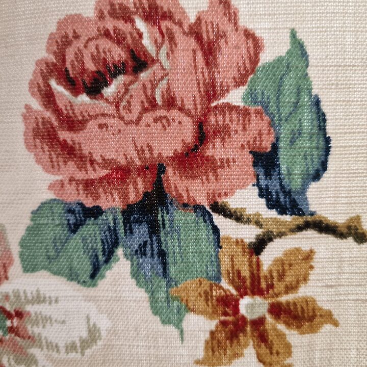 Vintage Heritage of England Lined Curtain -Extra Wide 190x185cm -Sunbury Park Screen Printed Fabric - New Old Stock -Washable E…
