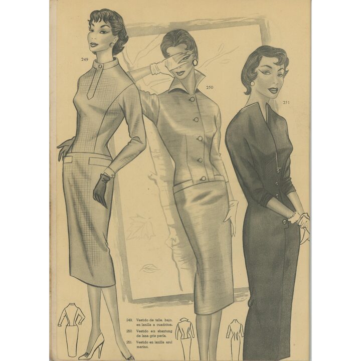 EVA 1957 Fashion Catalog, Vintage Spanish Sewing Pattern Magazine, Mid Century Illustrations, Primavera Verano, San Sebastian