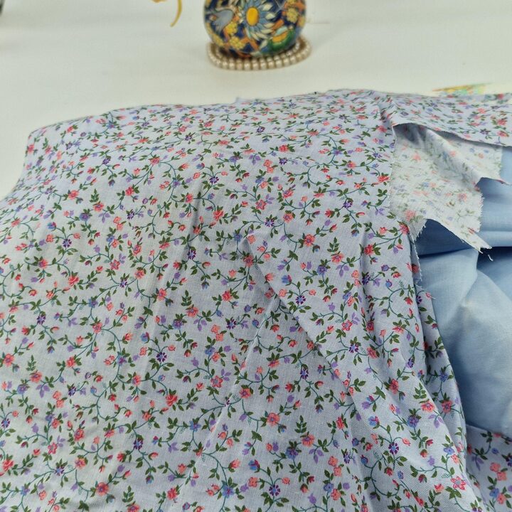 Vintage Stoffen Restanten Pakket - 10+ Bloem- en Katoenresten - Jaren '70 Naaien & Quilten Destash Lot - Diverse Maten