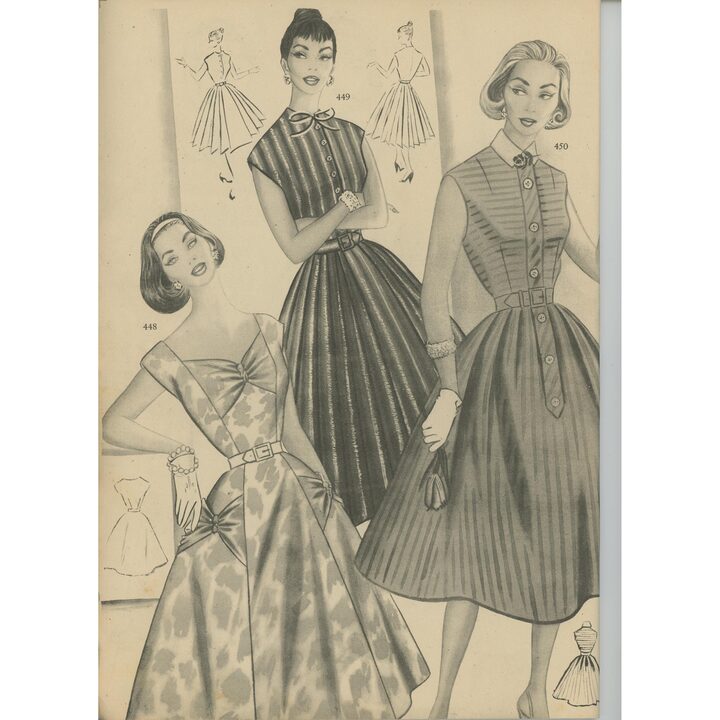 EVA 1957 Modekatalog, Vintage spanisches Schnittmustermagazin, Mid-Century-Illustrationen, Frühling Sommer, San Sebastian