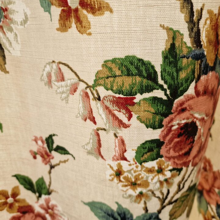 Vintage Heritage of England Lined Curtain -Extra Wide 190x185cm -Sunbury Park Screen Printed Fabric - New Old Stock -Washable E…