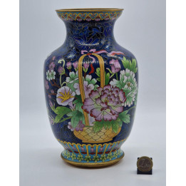 Vaso Cloisonné Vintage 24cm - Arte Cinese Jingtai Lan anni '70
