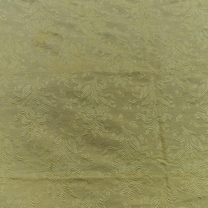 Colcha de Jacquard Antigua, Cubrecama Amarillo Dorado Vintage, Patron Damasco Floral Clasico, 220x240 cm, Principios del Siglo…