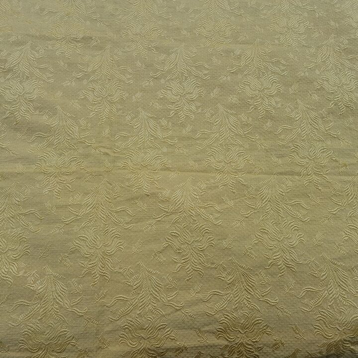 Colcha de Jacquard Antigua, Cubrecama Amarillo Dorado Vintage, Patron Damasco Floral Clasico, 220x240 cm, Principios del Siglo…