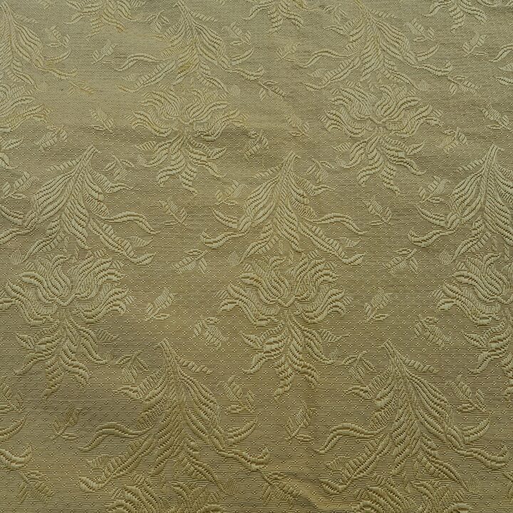Antyczna Narzuta Żakardowa, Vintage Złoto-Żółta Kapa na Łóżko, Klasyczny Wzór Damaszkowy, 220x240 cm, Początek XX Wieku