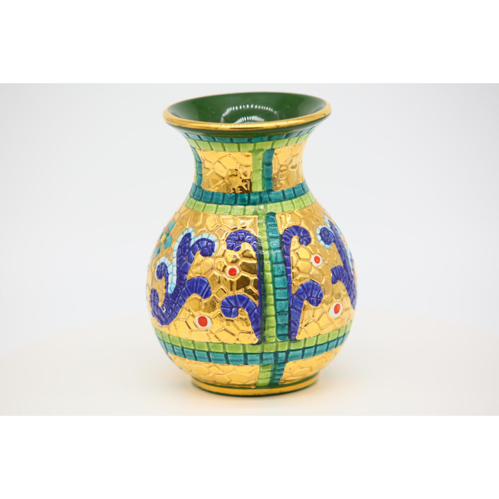 1960年代 イタリア製 陶器 花瓶 24金