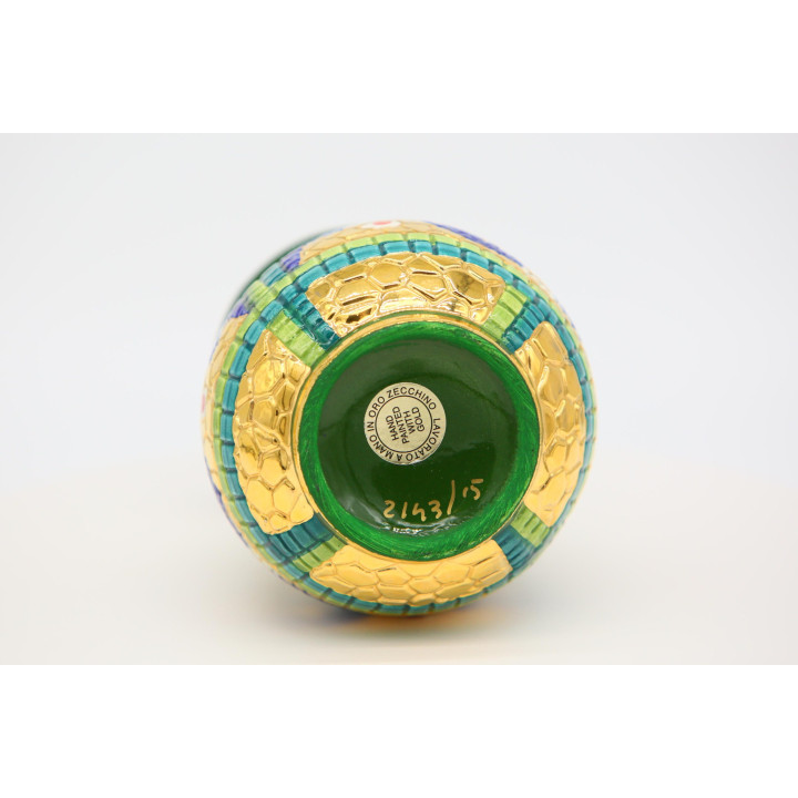 Italienische Keramikvase 1960er, 24K Gold
