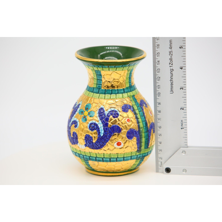 Vaso in ceramica italiana anni '60, Oro 24K
