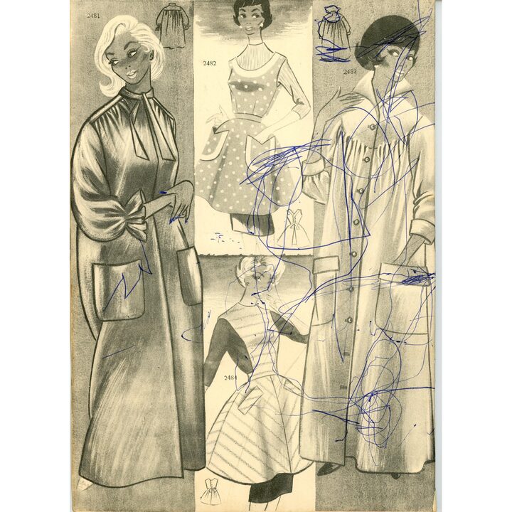 Rivista Eva Figurin Autunno Inverno 1959, Libro di Cartamodelli Spagnolo, Academia A.E.I. San Sebastián, Illustrazioni Stile Mi…