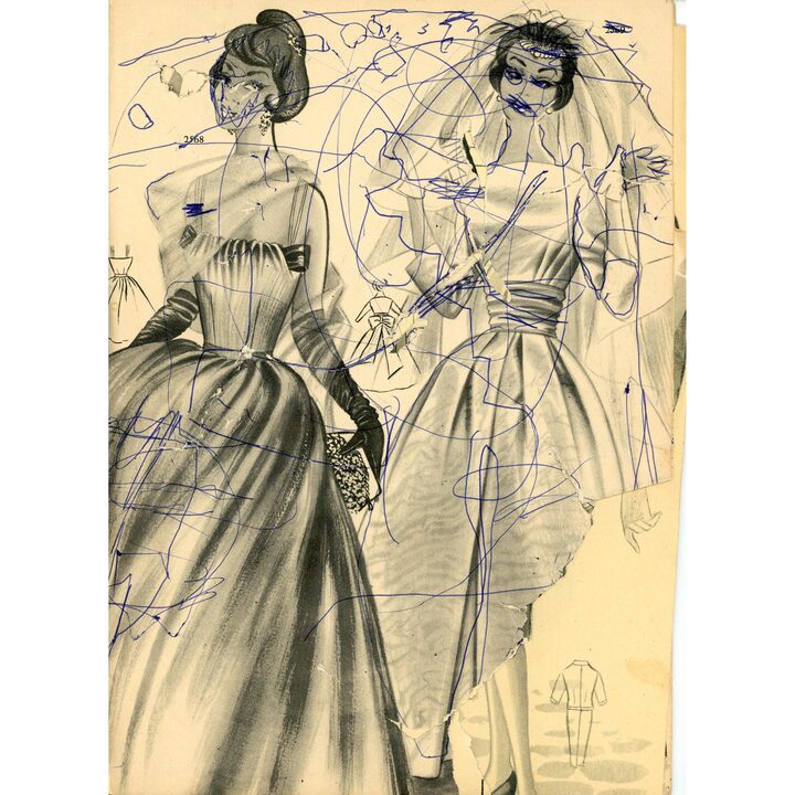 Magazyn Eva Figurin Jesień Zima 1959, Hiszpańska Księga Wykrojów, Academia A.E.I. San Sebastián, Ilustracje w Stylu Mid-Century