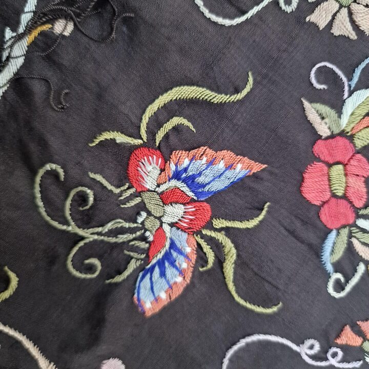 19世紀 アンティーク イサベリーノ マニラショール 手刺繍 絹 修復用