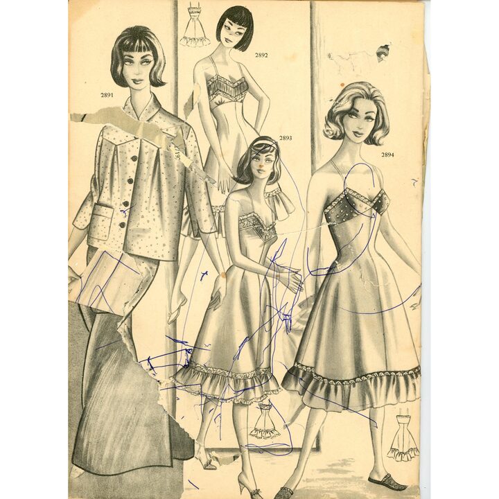 Revista Figurín Eva Otoño Invierno 1959, Patrones de Moda Española, Academia A.E.I. San Sebastián, Ilustraciones Estilo Mid Cen…