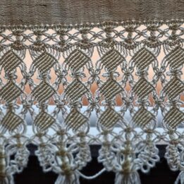 Serviette Ancienne en Lin Jacquard Art Nouveau Monogramme CA Macrame