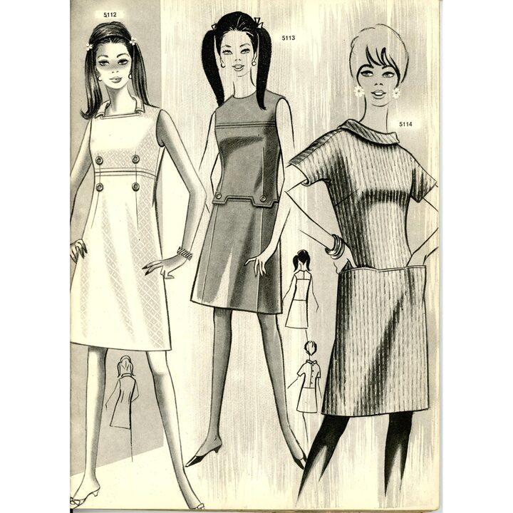 Eva Figurin Tijdschrift Lente Zomer 1967, Vintage Spaanse Modecatalogus, Jaren '60 Mod Stijl Illustraties, Verzamel Ephemera