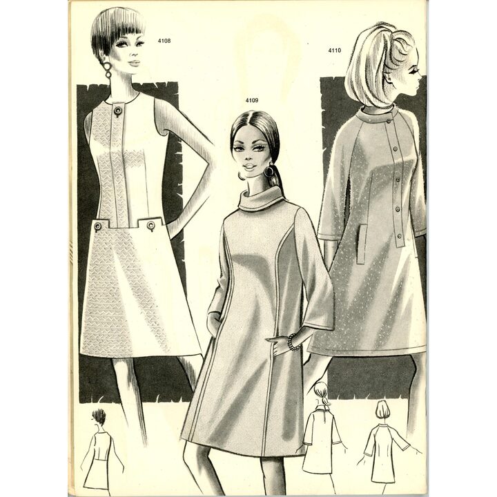 Magazyn Eva Figurin Wiosna Lato 1967, Hiszpański Katalog Mody Vintage, Ilustracje w Stylu Mod z lat 60., Efemery Kolekcjonerskie