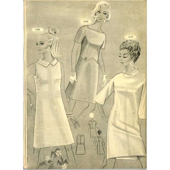 Magazyn Eva Figurin Wiosna Lato 1967, Hiszpański Katalog Mody Vintage, Ilustracje w Stylu Mod z lat 60., Efemery Kolekcjonerskie